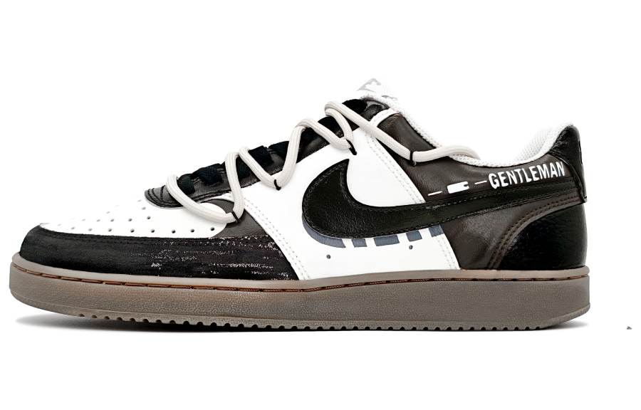 Nike Nike Court Vision Old Style Silver Logo Low top Skateboard Shoes Unisex Black White