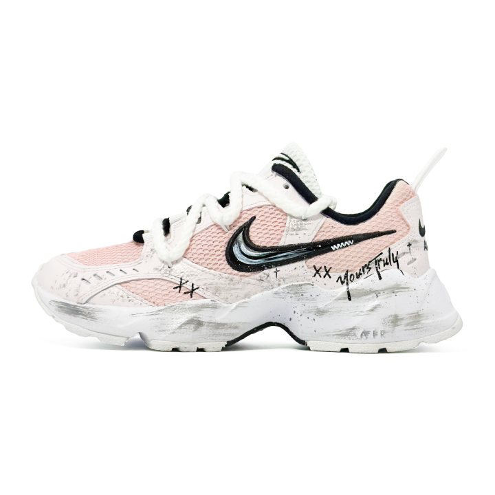 Nike Nike Air Heights Abrasion Resistant Breathable Low top Casual Shoes Women's White Pink