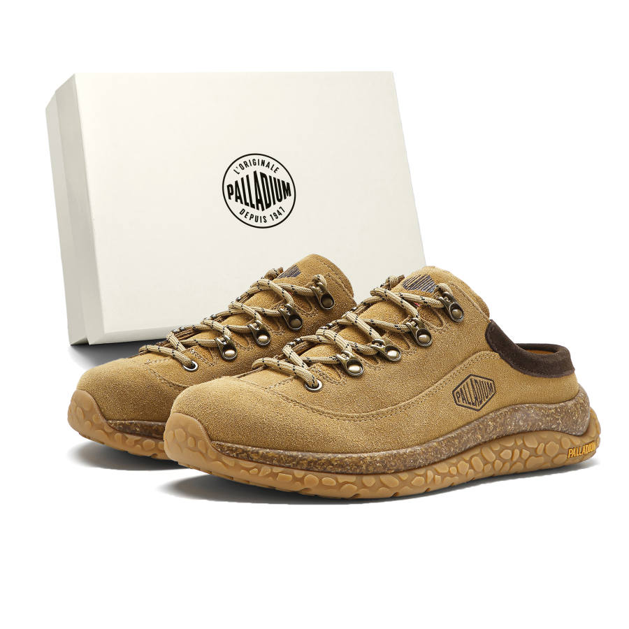 Palladium Casual Shoes Unisex Low Top Khaki/Yellow Brown/Gray/Brown