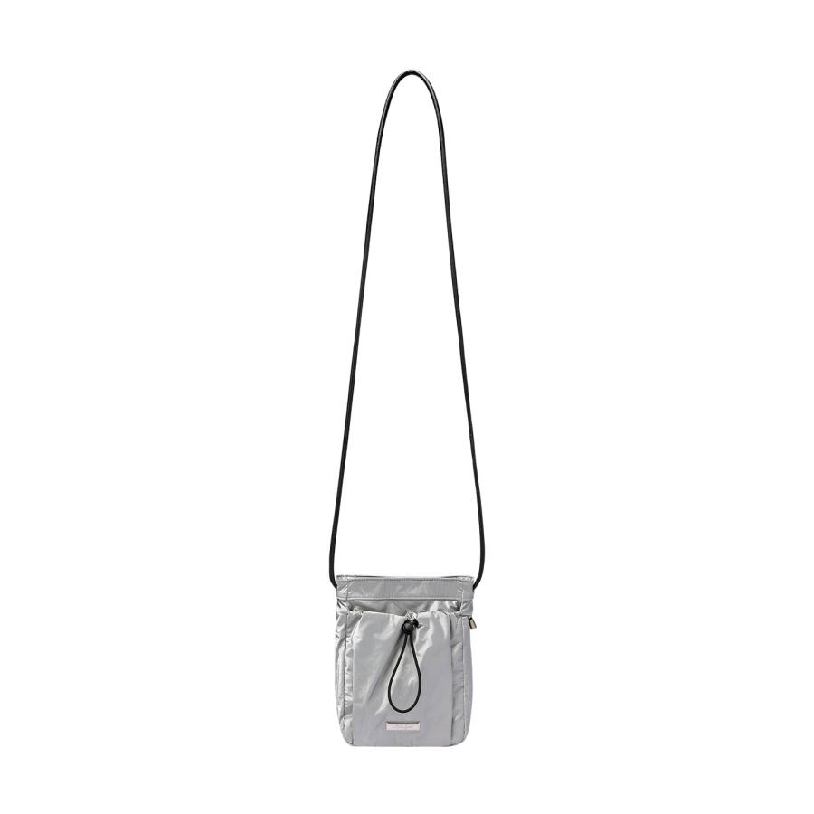 Anta Life Collection Solid Color Nylon Crossbody Bags Unisex Bright Silver