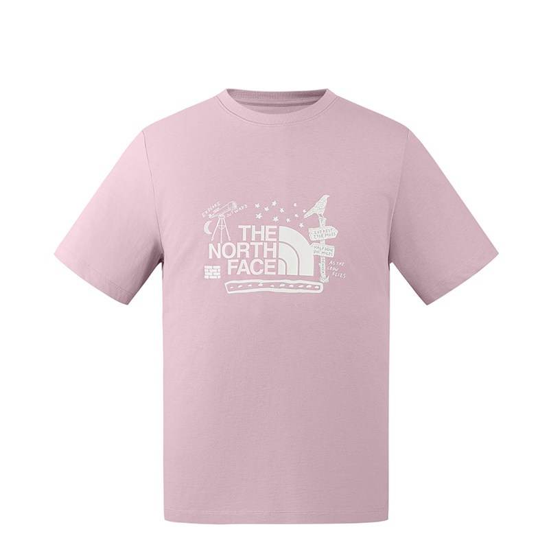 THE NORTH FACE T Shirts Unisex 0SO/Crystal Pink Crew Neck Moderate