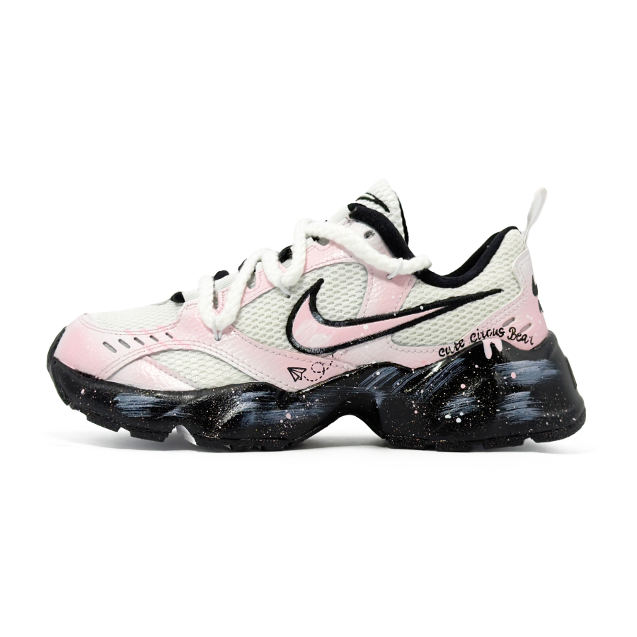 Nike Nike Air Heights Cushioning Slip Resistant Abrasion Resistant Breathable Low top Casual Shoes Women's White Pink