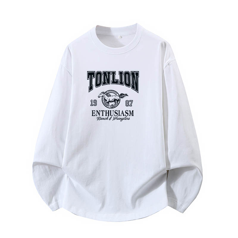 Tonlion T Shirts Unisex Crew Neck Moderate Straight Fit