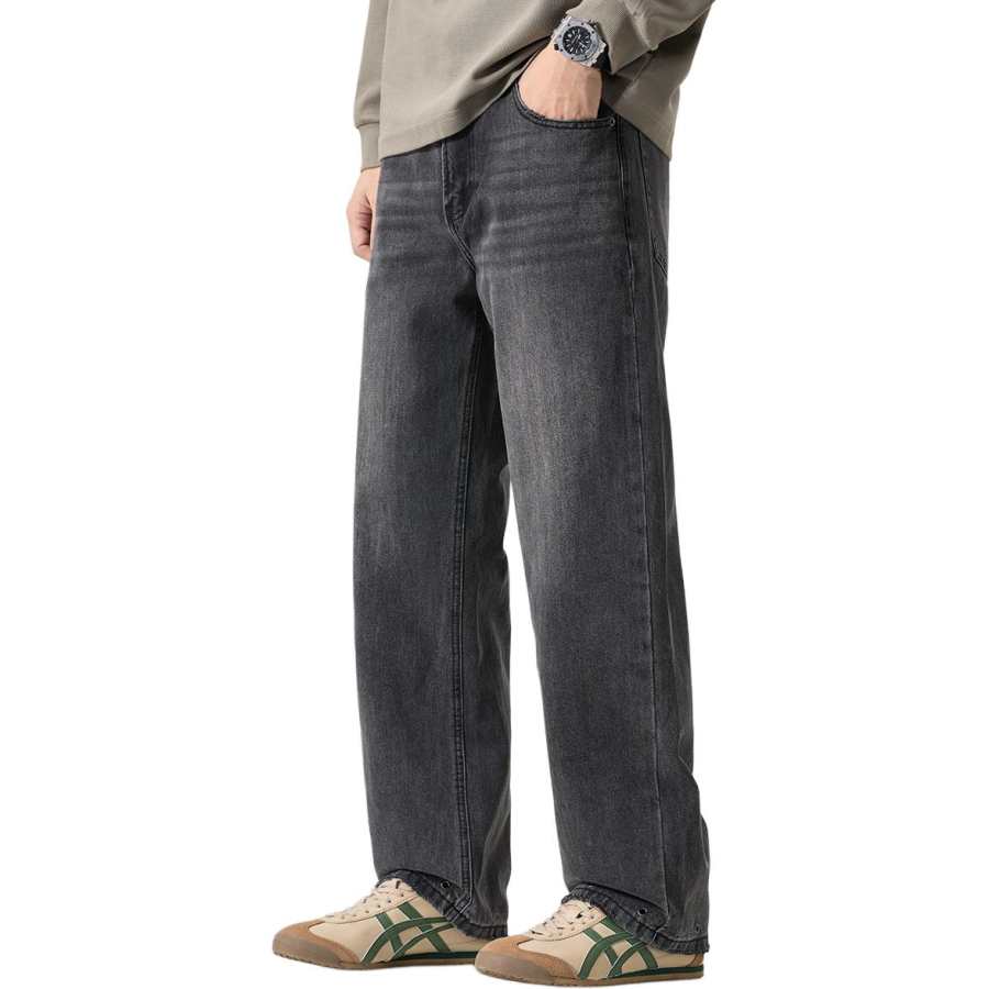 Tonlion Jeans Unisex Gray Tone Moderate Straight Fit Pants