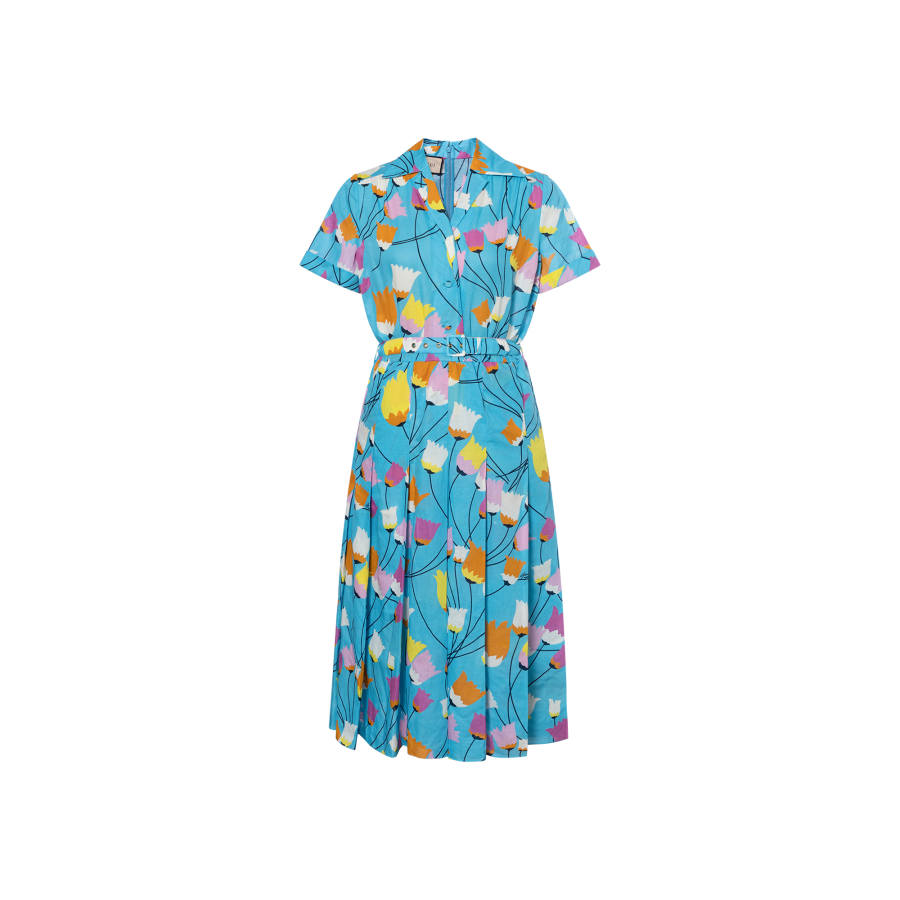 GUCCI 【Previous Season】tulip print pleated dress