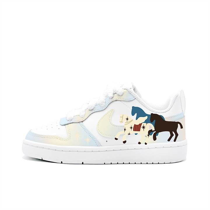 Nike Nike Court Borough 2 Star Wish Ma, Gaibei Manufacturing Leather Cushioning Abrasion Resistant Slip Resistant Low top