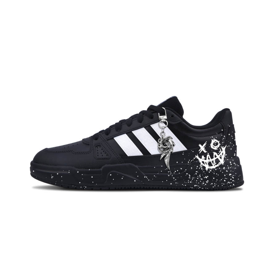 Adidas Adidas LITE BALLER Evil Smiley Face Abrasion Resistant Slip Resistant Low top Skateboard Shoes Unisex Black White