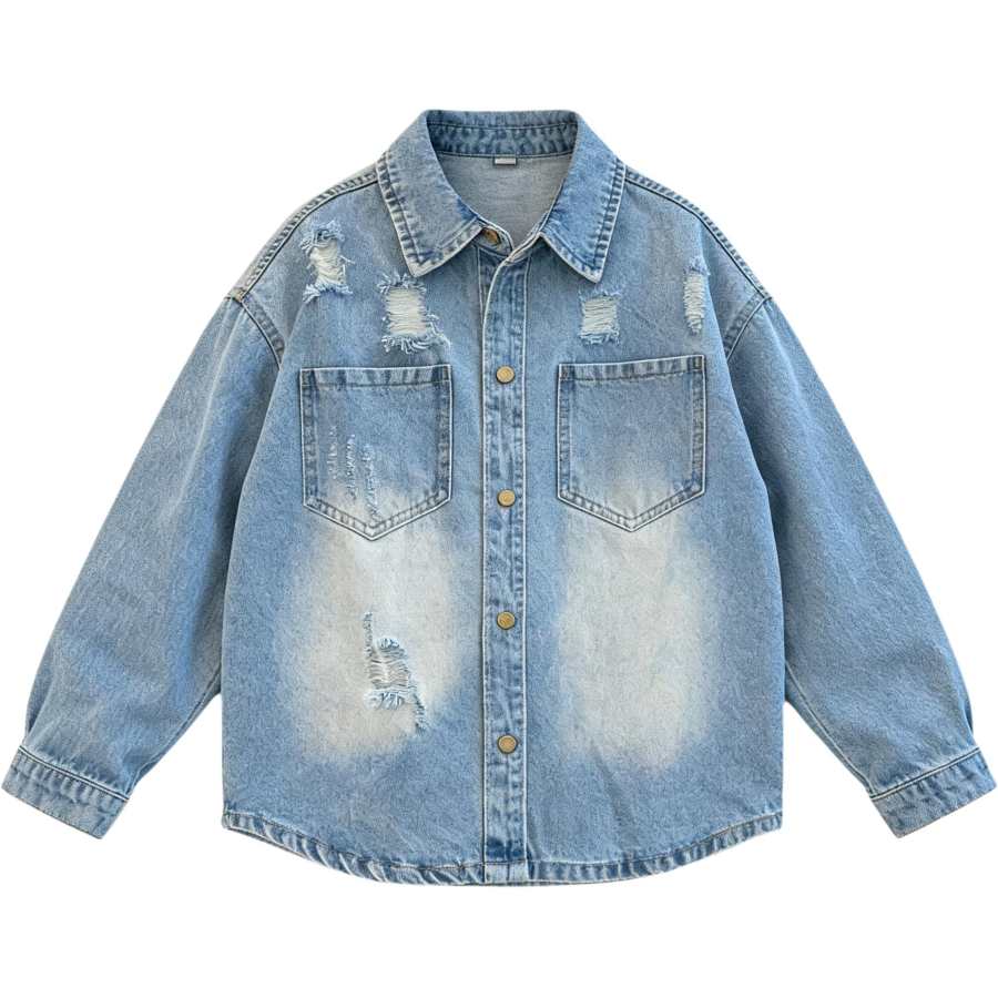 Disney Disney 2026 Spring Solid Color Denim Shirt Coat Spring Fall Kids'