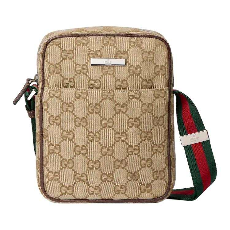 GUCCI GG Canvas Crossbody Bags Small Men's Sand & Brown