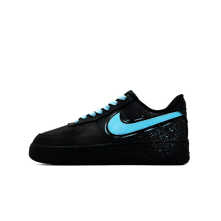 Nike Nike Air Force 1 Blue Tone Cushioning Abrasion Resistant Low top Skateboard Shoes Unisex Black Blue