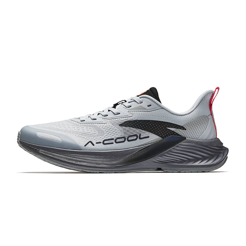 Anta Hydrogen Run Cool Textile, Rubber Low top Running Shoes Men's Gray