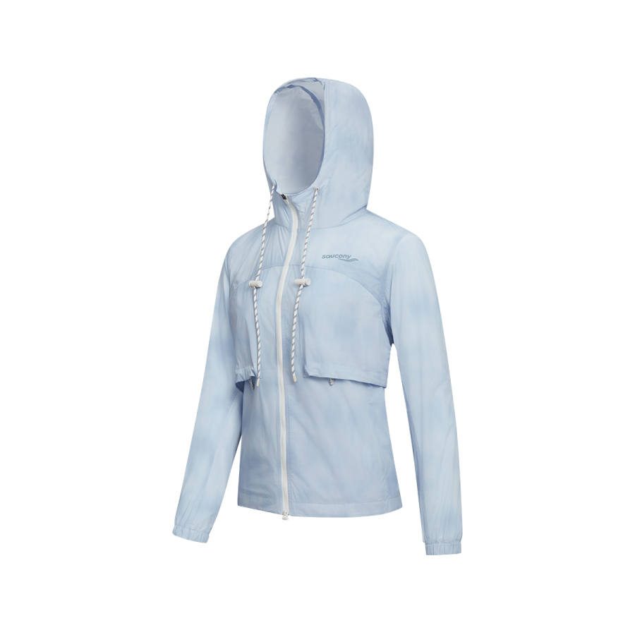 Saucony Jackets Women's Blue White Tie Dye Tone Hooded Moderate Other