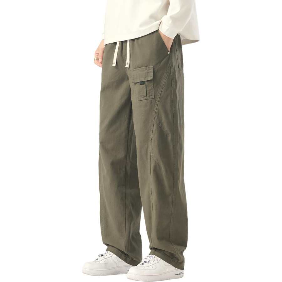 Tonlion Casual Pants Unisex Moderate Straight Fit Pants
