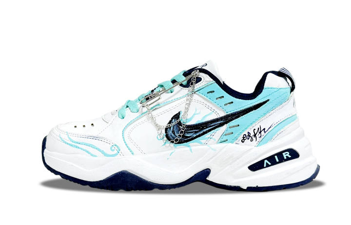 Nike Nike Air Monarch 4 Spring Slip Resistant Low top Chunky Sneakers Unisex Sky Blue