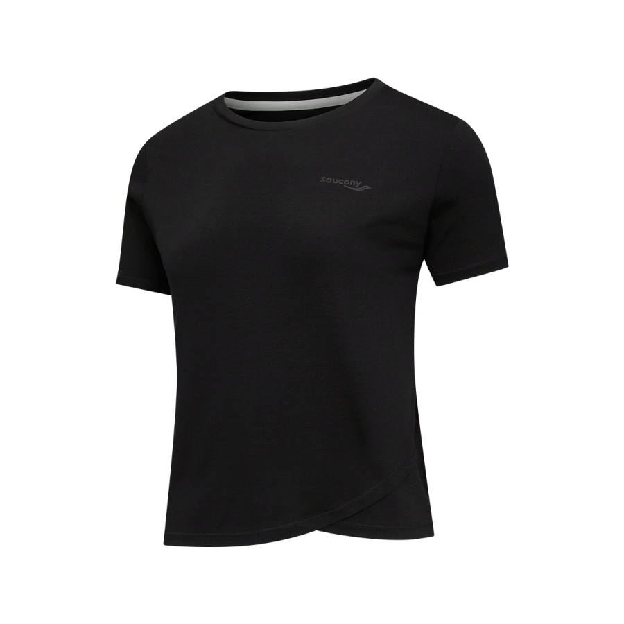Saucony T Shirts Women's Jet Black Crew Neck Moderate