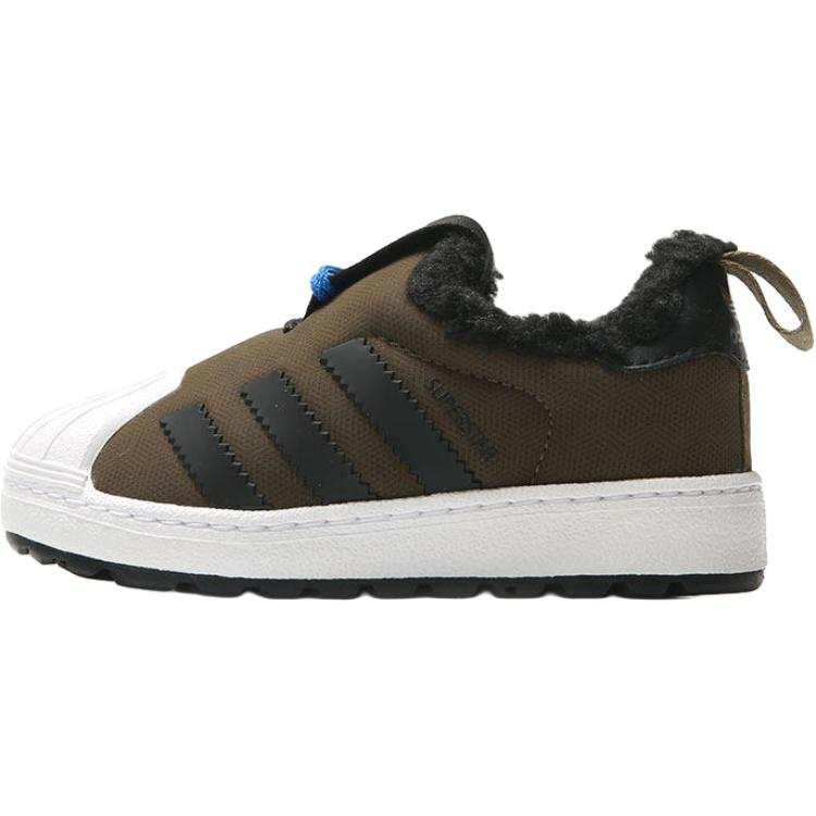 Adidas Originals Superstar Winter 360 Fabric Abrasion Resistant Low top Toddler Shoes Olive Green Infant And Toddler