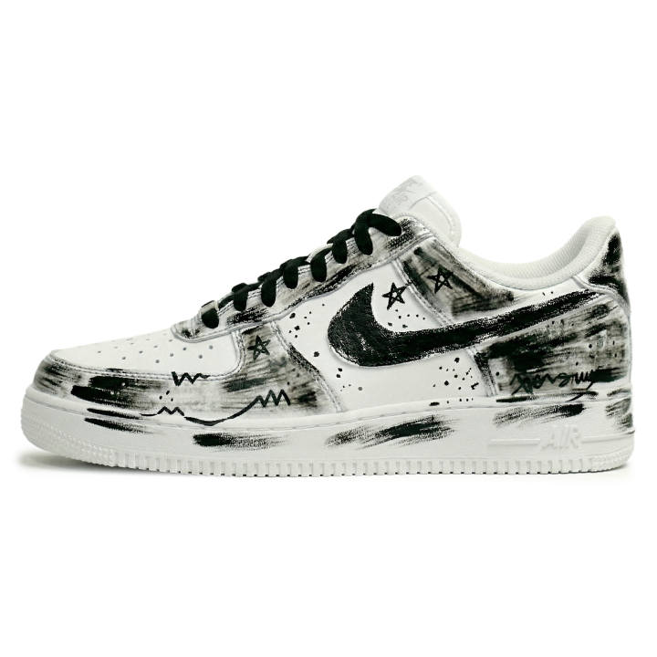 Nike Nike Air Force 1 GD Graffiti Height Increasing Abrasion Resistant Slip Resistant Low top Skateboard Shoes Unisex White