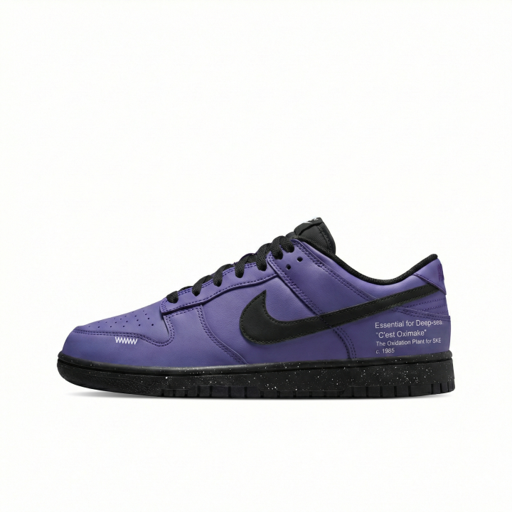 Nike Nike Dunk Abrasion Resistant Lightweight Slip Resistant Low top Skateboard Shoes Unisex Black Purple