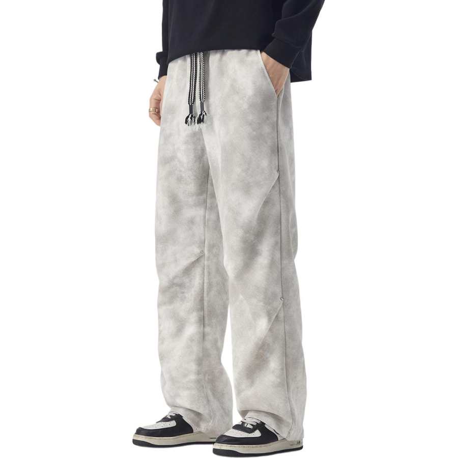 Tonlion Casual Pants Unisex Moderate Straight Fit Pants