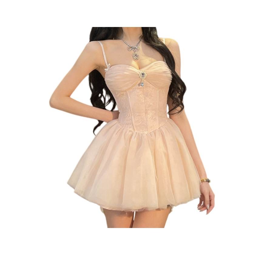 CPAURA Slip Dresses Women's Pink V Neck Moderate Short