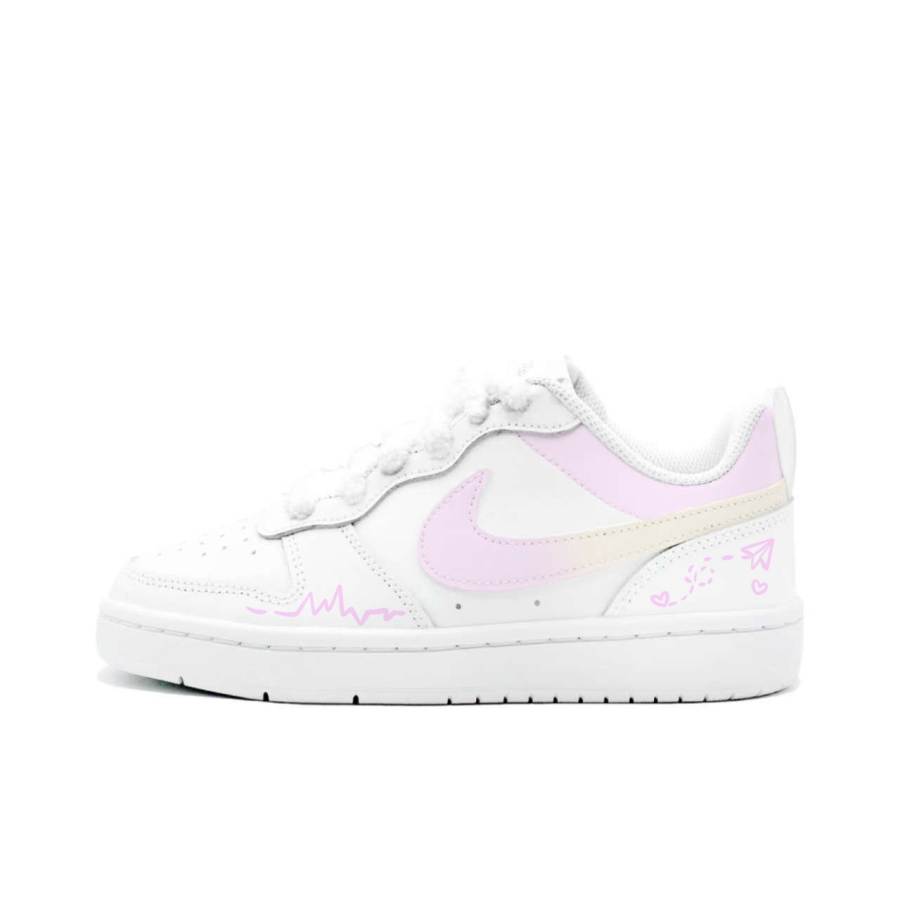 Nike Nike Court Borough 2 Heartbeat Route, Kung Fu Rabbit Leather Cushioning Abrasion Resistant Slip Resistant Low top