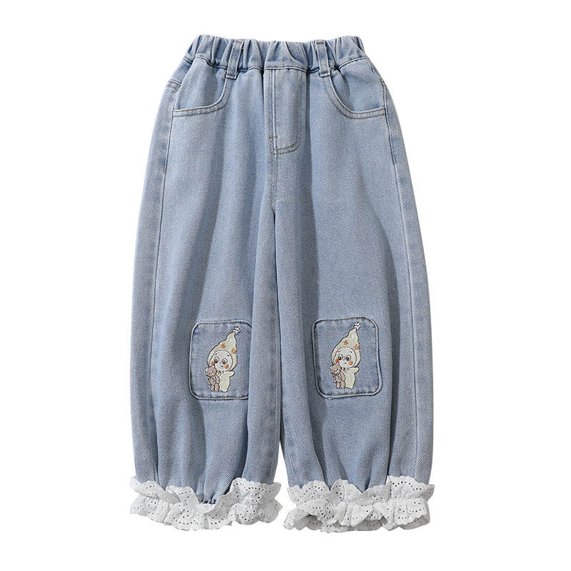 Lanza Lace Trims Jeans Children Aged 3 7 Years Old