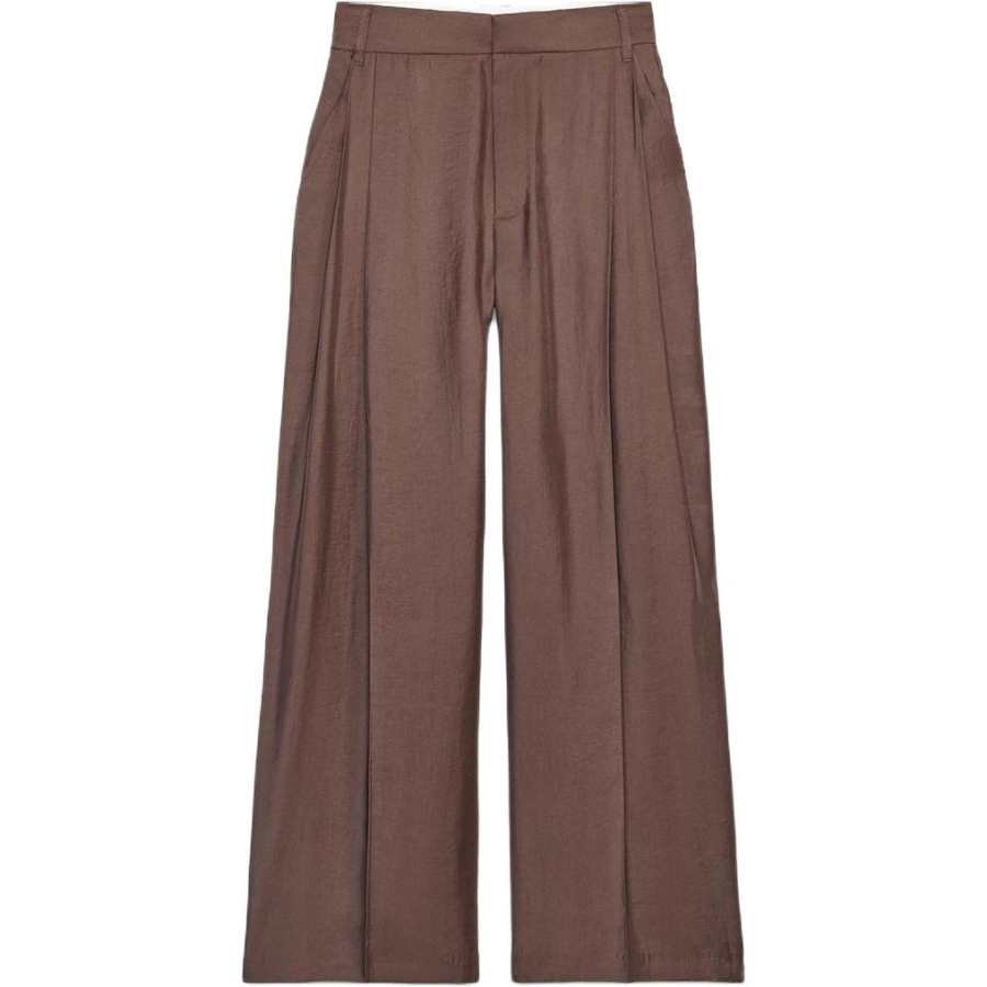 ZARA Casual Pants Women's Dark Brown Moderate Wide Leg Pants