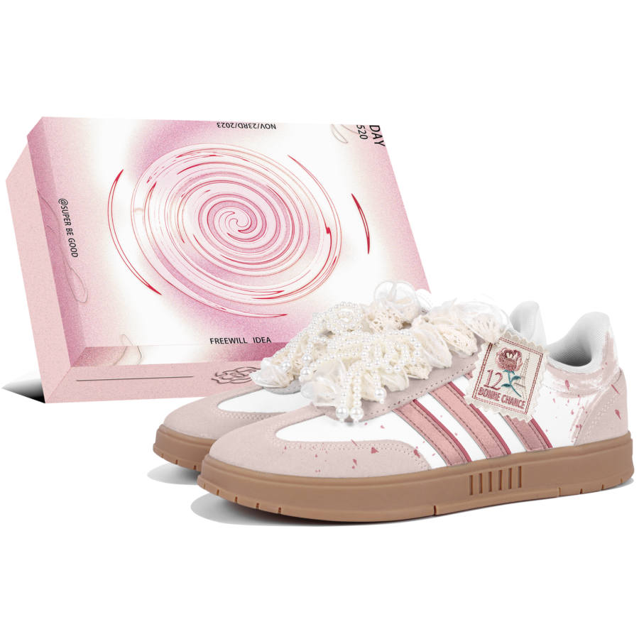 Adidas Adidas Gradas Lace Old Dreams, Special Shoe Box, Vintage Niche, Low Saturation Aesthetics, Layered Beauty Leather