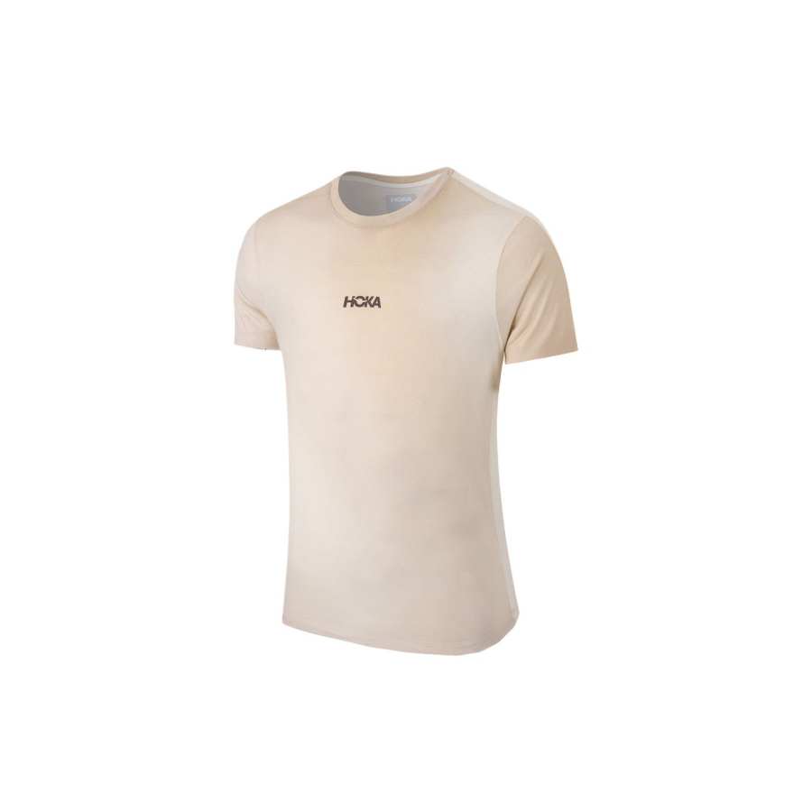 HOKA ONE ONE T Shirts Men's Vanilla Ice Crew Neck Moderate