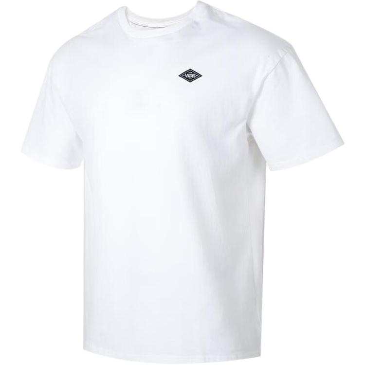 Vans T Shirts Men's White Crew Neck Moderate Straight Fit