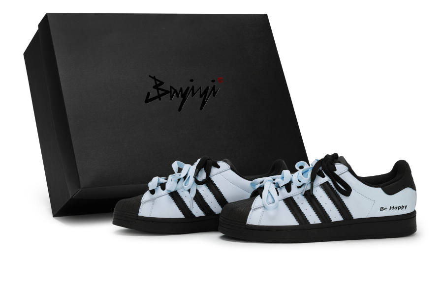 Adidas Originals SUPERSTAR 811 Manufacturing, Shaping Happiness Blue, Special Shoe Box Low top Skateboard Shoes Unisex