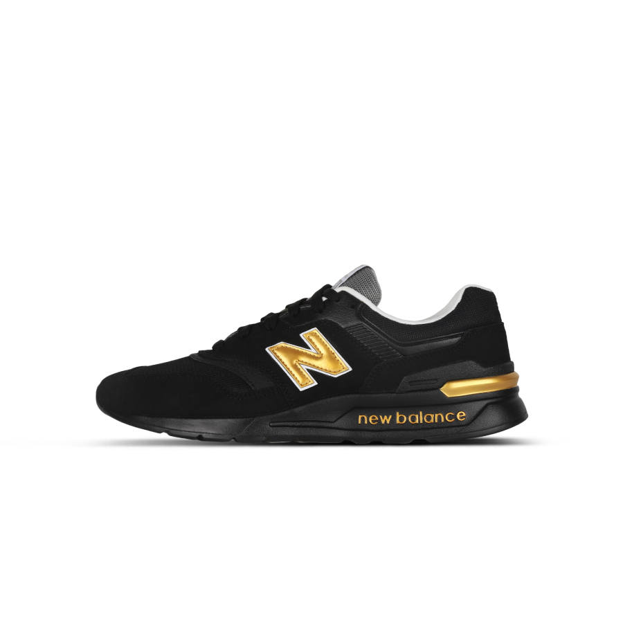 New Balance New Balance NB 997 Hold Black Cushioning Coverage Abrasion Resistant Low top Casual Shoes Unisex Black Gold