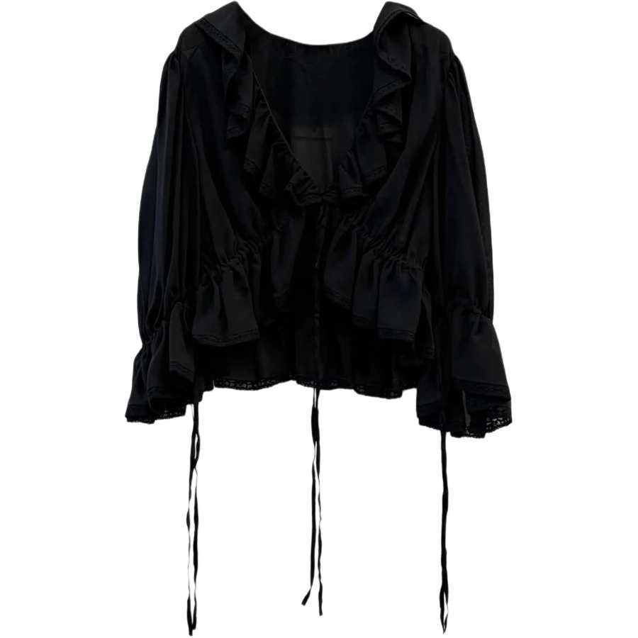 Chloé Chloé ruffled-detail tie-fastening top