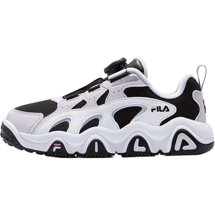 FILA KIDS JAGGER 2 Abrasion Resistant Low top Children's Basketball Shoes Black White Kids'