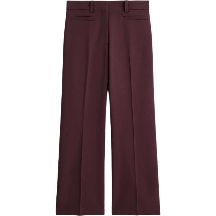 COS Casual Pants Women's Burgundy Moderate Straight Fit Pants
