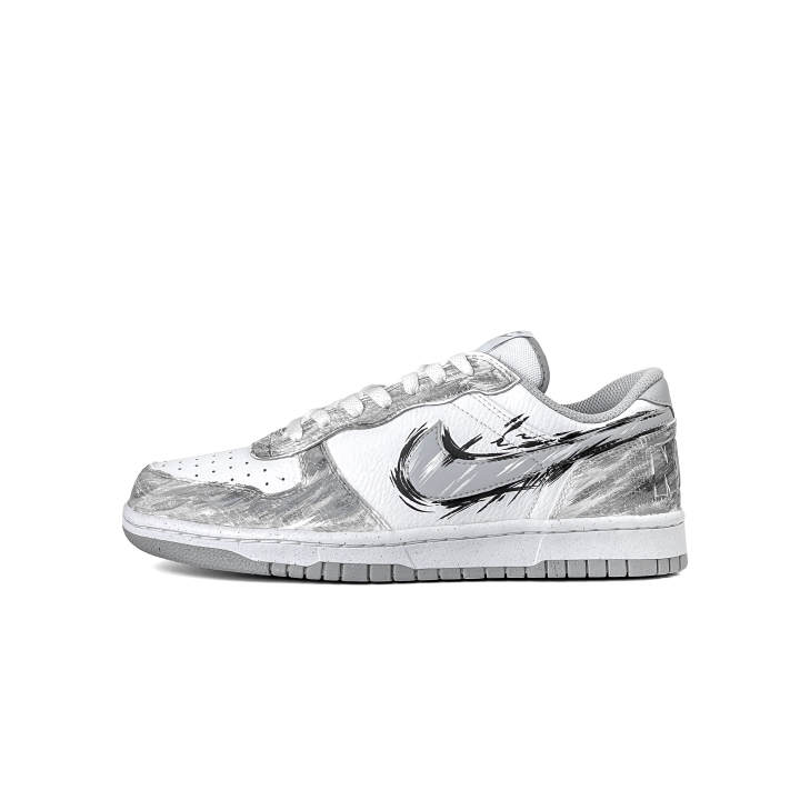 Nike Nike Big Leather Slip Resistant Cushioning Low top Skateboard Shoes Men's Gray White