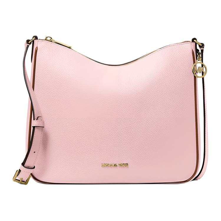 MICHAEL KORS Nayla Pebbled Leather Messenger Bag Crossbody Bag Medium Women's Pink