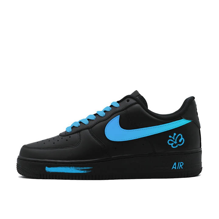 Nike Nike Air Force 1 Blue Butterfly Abrasion Resistant Slip Resistant Low top Skateboard Shoes Unisex Blue
