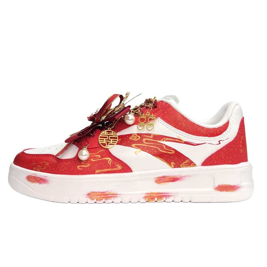ANTA Easy Skateboard Shoes Unisex Low Top Gold