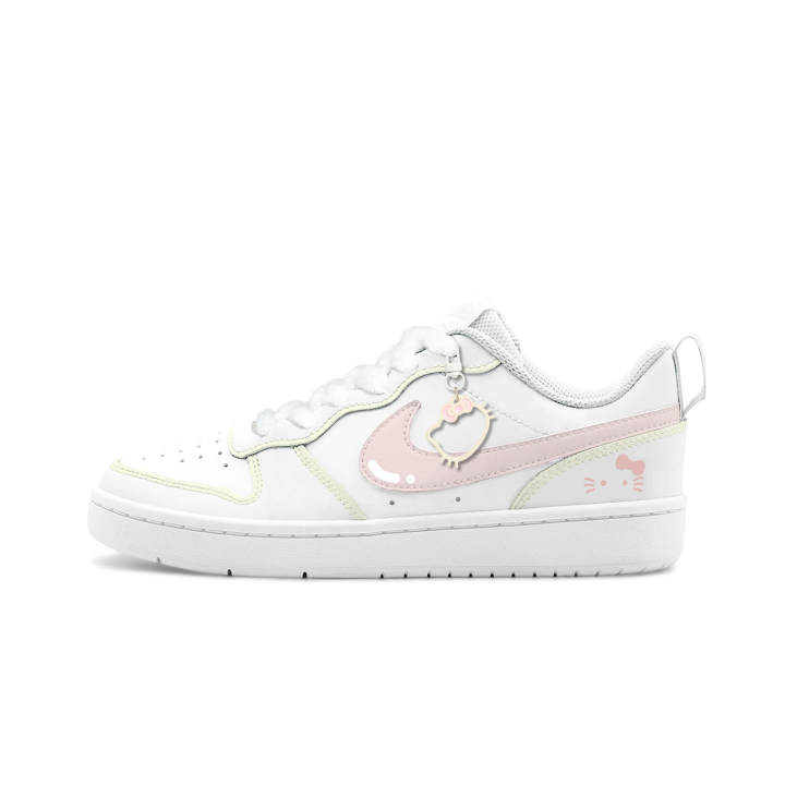 Nike Nike Court Borough Big Fish Manufacturing, Milk Candies Kitty Leather Abrasion Resistant Breathable Low top