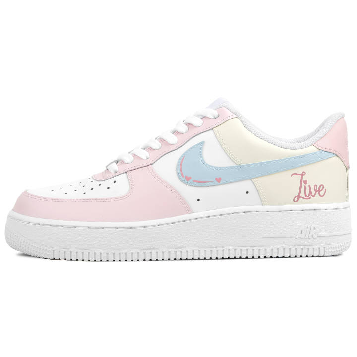 Nike Nike Air Force 1 Abrasion Resistant Slip Resistant Low top Skateboard Shoes Unisex Pink