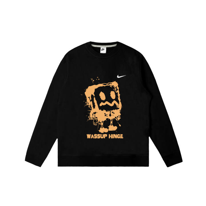 Nike Nike Club Sweatshirts Men's Black Crew Neck Moderate Regular