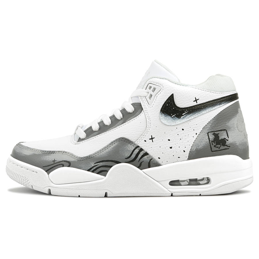 Nike Nike Flight Legacy Abrasion Resistant Slip Resistant Mid top Vintage Basketball Shoes Unisex Gray