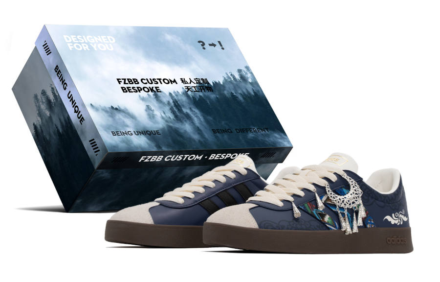 Adidas Adidas Vl Court Classic Box, Vintage, Ethnic Style, Deji Cushioning Abrasion Resistant Low top Skateboard Shoes Women's