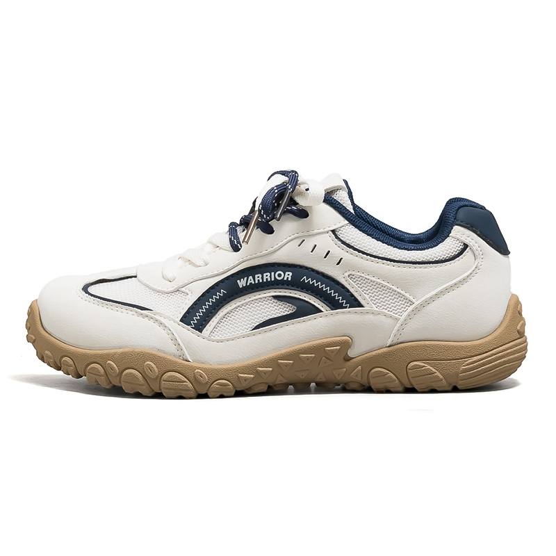 Warrior Cushioning Height Increasing Abrasion Resistant Lightweight Low top Casual Shoes Women's Beige Dark Blue