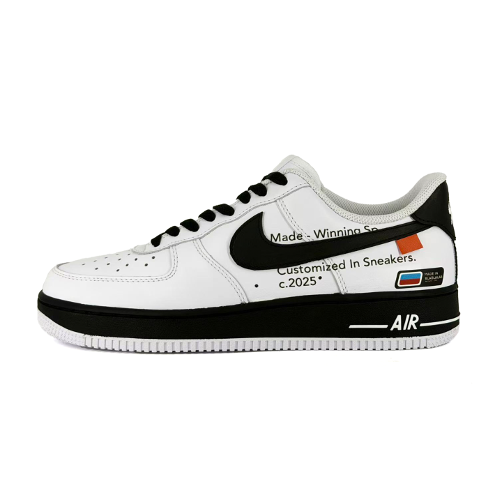 Nike Nike Air Force 1 Restricted Area Leather Abrasion Resistant Low top Skateboard Shoes Men's Black White