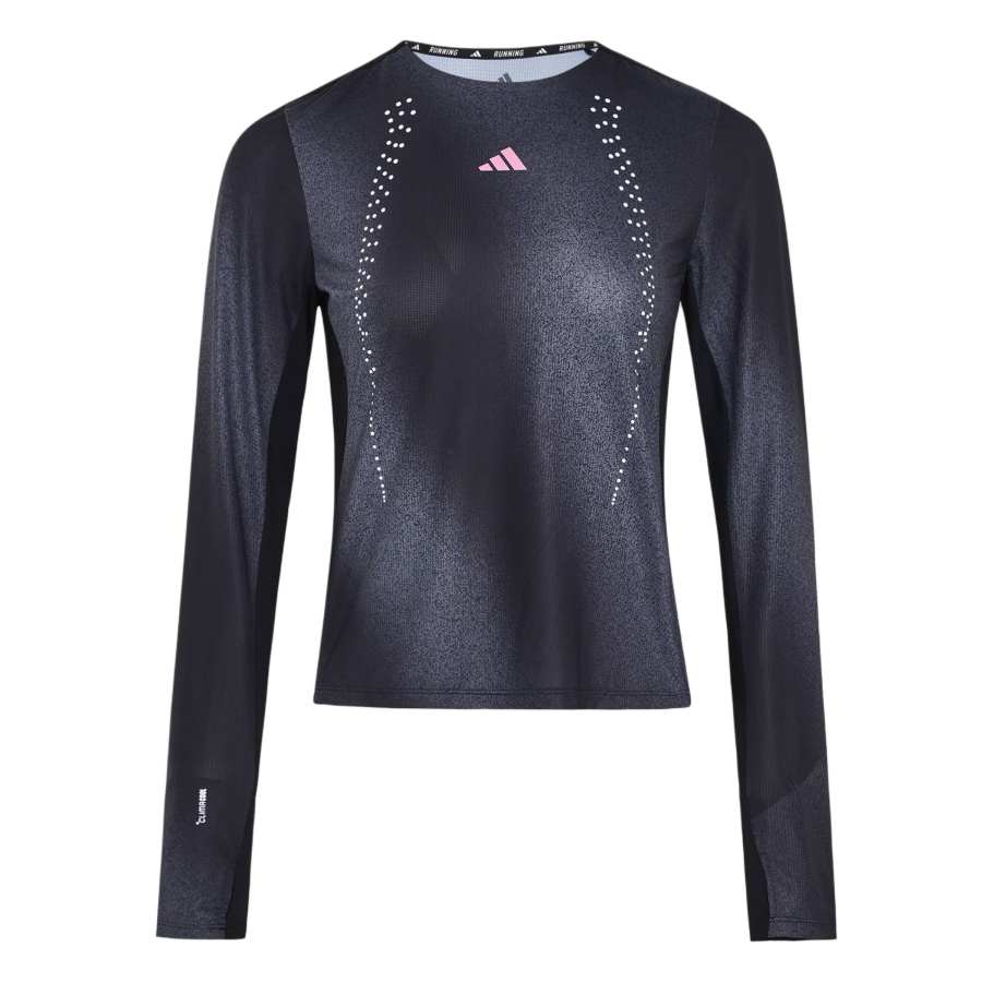 Adidas Adidas Running T Shirts Women's Black/Semi Neon Pink Moderate