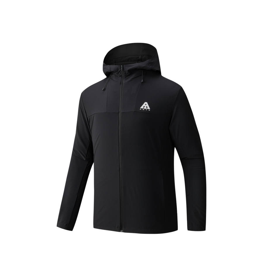 ANTA ANTA Jackets Men's Basic Black 4 Hooded Non Detachable Thin