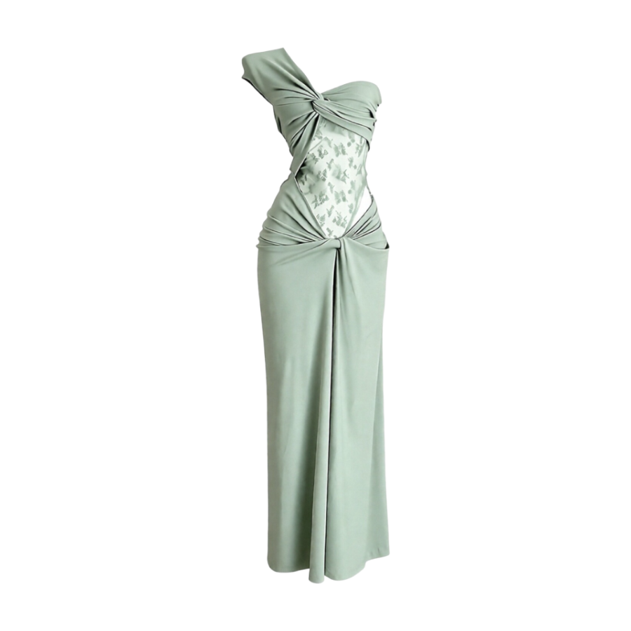 MTHE Sleeveless Dresses Women's Pea Green Moderate Long