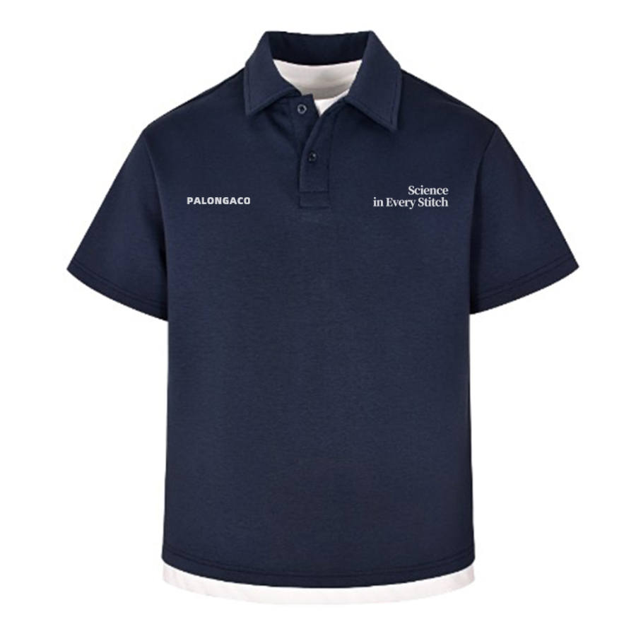 PAL ONGACO Polo Shirts Unisex Polo Collar Moderate Mock Two Piece